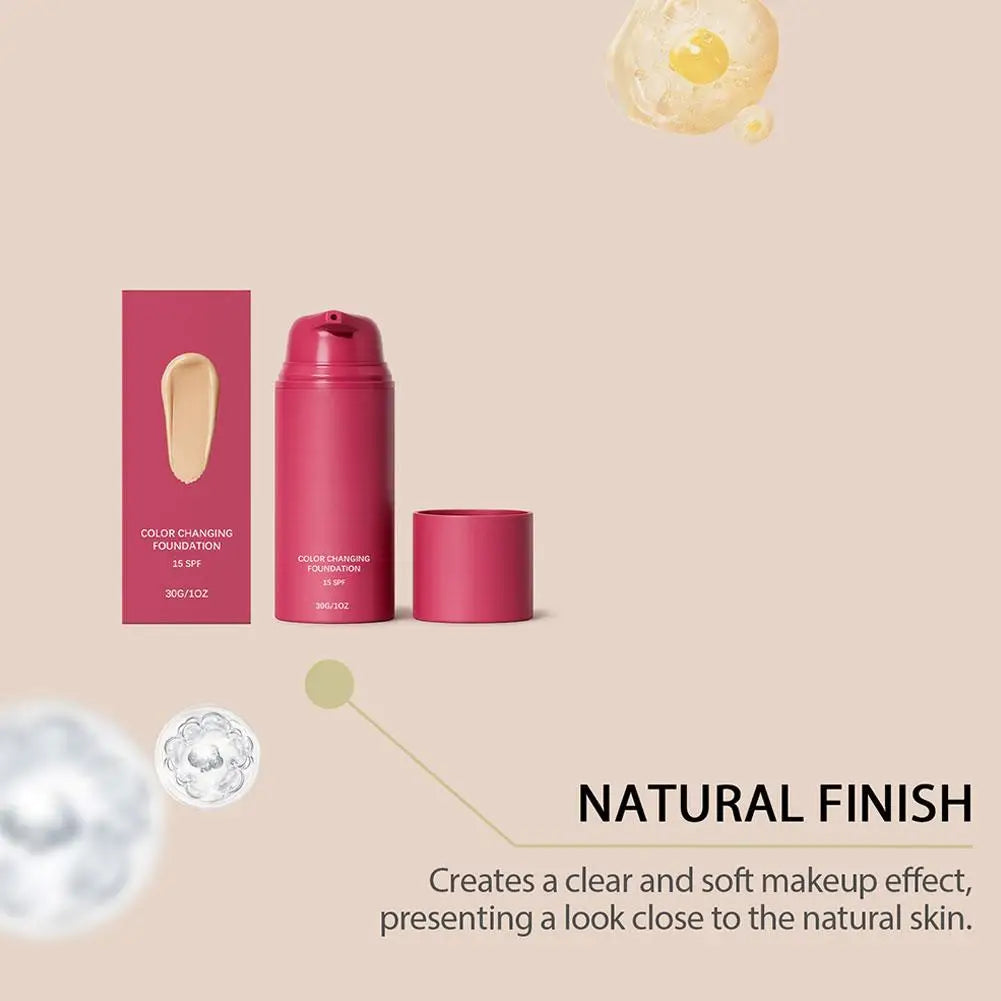 Natural Temperature-Adaptive Color Correcting Foundation Long Lasting Brightening Clear Base Makeup Even Skin Tone Face Makeup