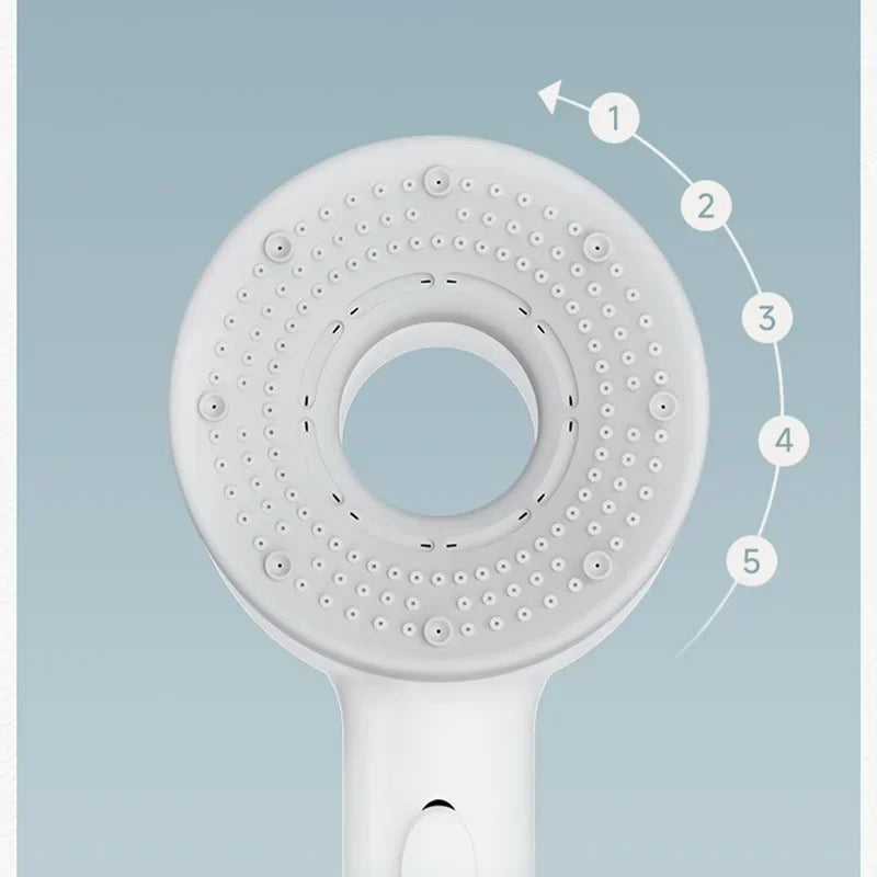 For Xiaomi 5 Modes Water Saving Shower Head Adjustable High Pressure Showerhead Handheld Spray Hangable Bathroom Accessories ﻿