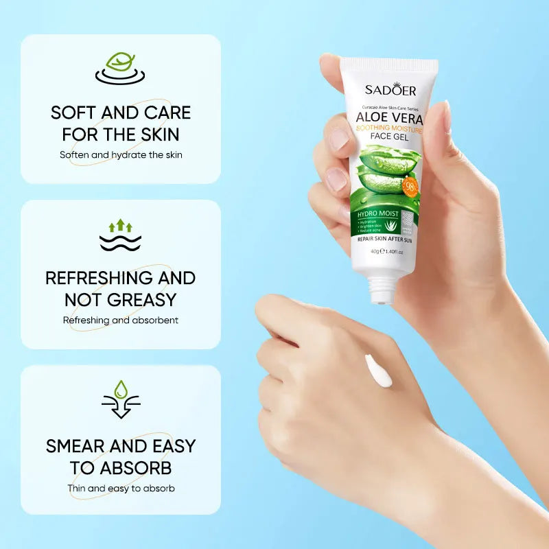 SADOER Exfoliating Aloe Vera Gel Facial Cleanser Deep Cleansing Exfoliant Gentle Tender Face Exfoliation Facial Exfoliator