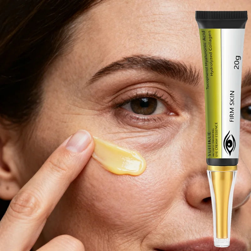 YUITIKUE Instant Firm Eye Cream 20g - with Hyaluronic Acid & Collagen, Deeply Moisturizes & Brightens Eyes