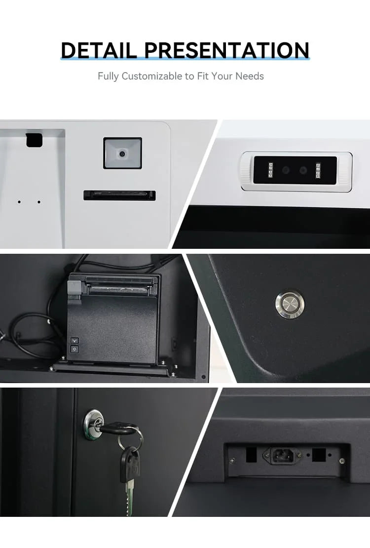 OEM Self Service Ordering Terminal With 23.8 27 Inch FHD Screen Kiosk Support Multiple Languages UI For Retail Food Chains