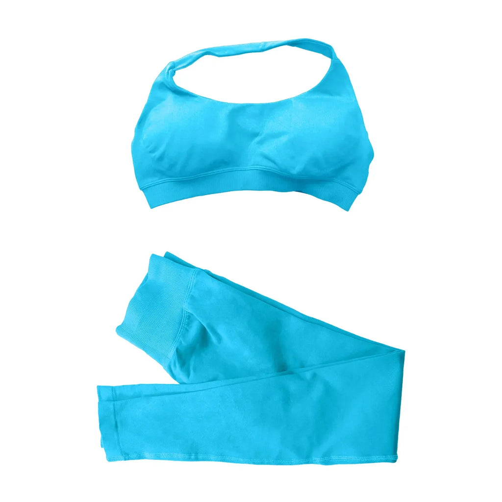 NCLAGEN Women Sportwear 2 Piece Yoga Set Sports Bra and Leggings Seamless Suit Fitness Clothing Gym Workout Speed Activewear