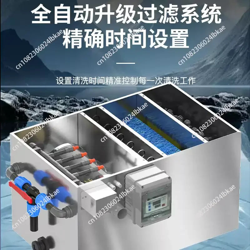 Aquaculture Drum Filter Stainless Steel Micro Screen Pond Water Recirculation Waste Remover Strainer
