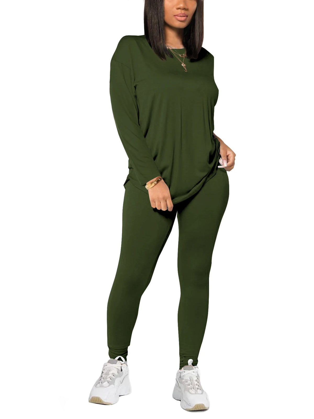 Spring and summer women's two-piece set long sleeved pants sportswear yoga clothes casual suit suitable for summer and autumn