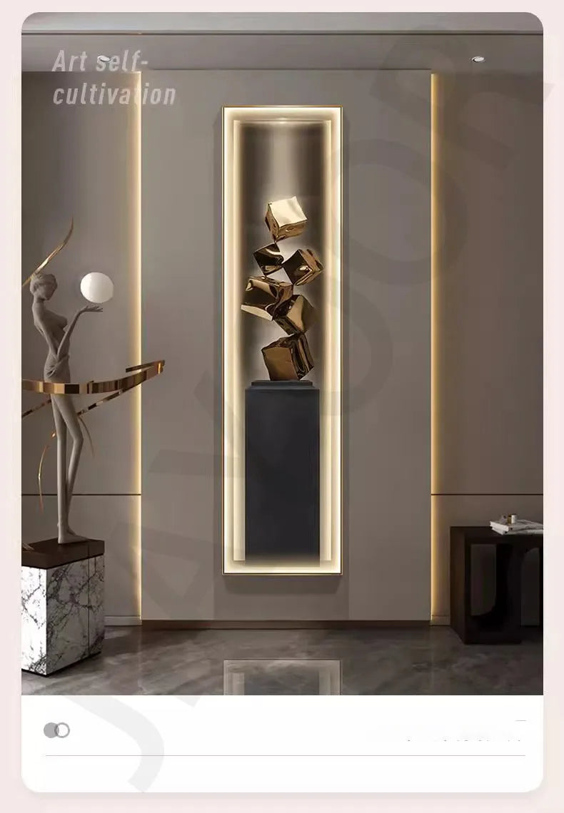 Led Modern Light Luxury Entrance Decoration Painting Slender Entrance Wall Painting High-end Hanging Painting Corridor Wall Lamp