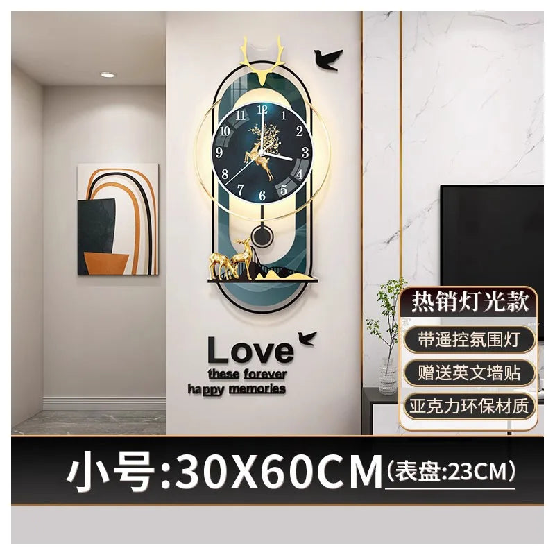 Wall clock household modern light luxury atmosphere decoration wall watch living room simple creative clock wall clock interior