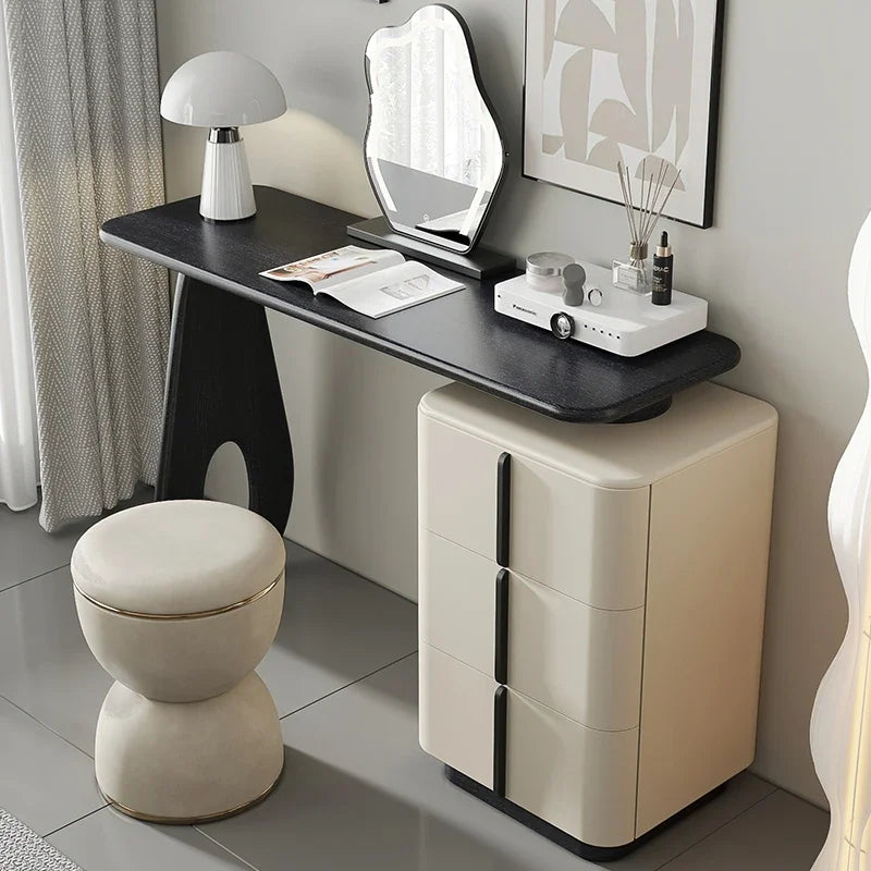 Modern Mirror Lights Stool Vanity Table Europe Set Women Kids Dressing Table Bedroom Organizer Luxury Tocador Mueble Furniture