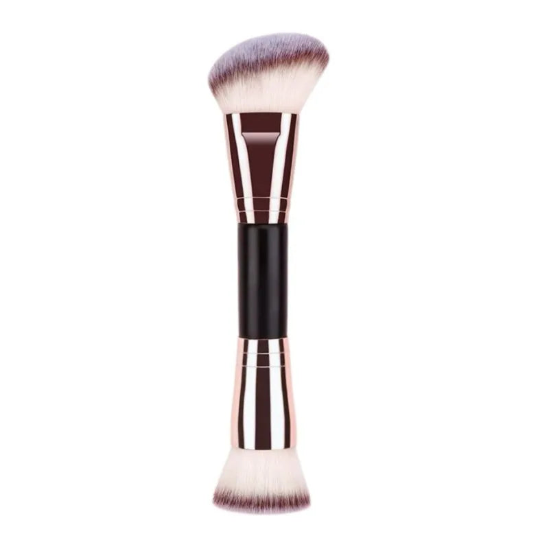 New Double-Ended Makeup Brush, Multi-Functional Foundation Contour Blush Powder Brush, Non-Absorbent High Grade Facial Makeup