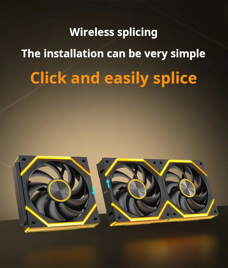 Guangchi V2 building block fan, 120mm case fan,12025 water-cooled fan, 5V ARGB light-emitting fan, convenient for combination.
