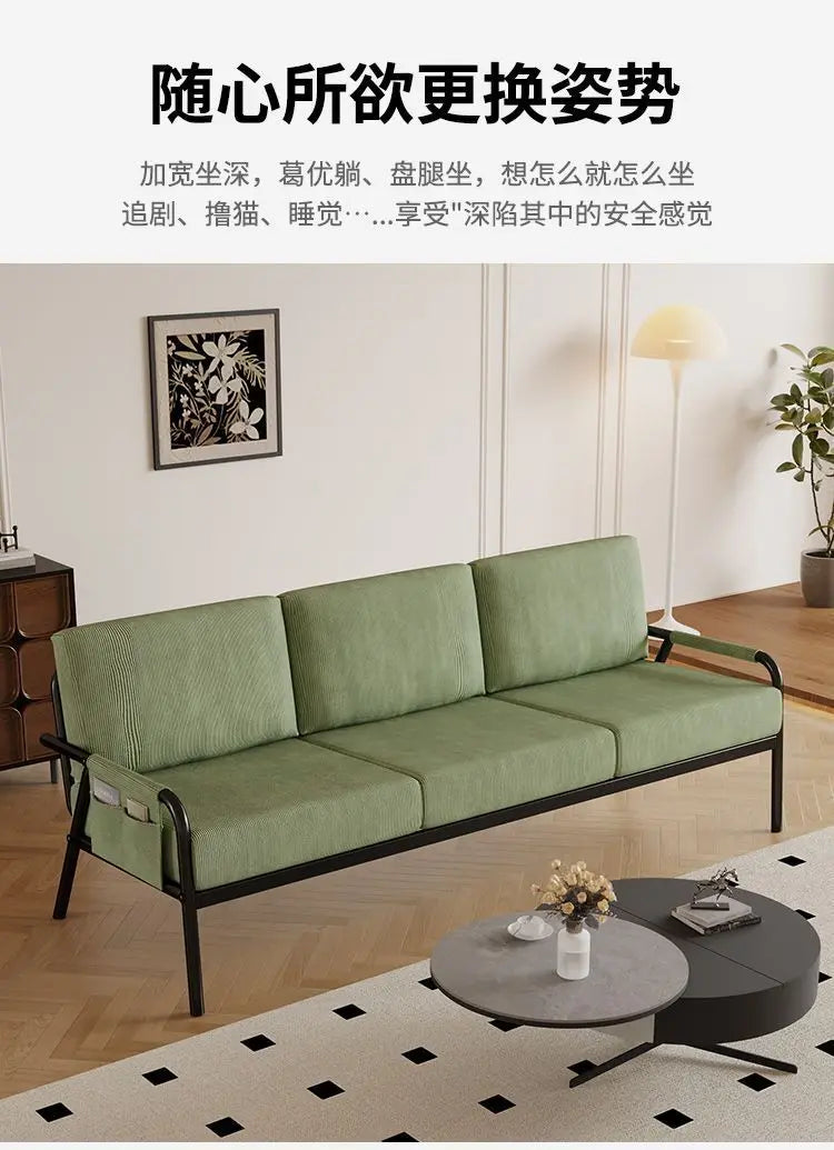 LH fabric sofa living room small apartment double sofa simple bedroom home
