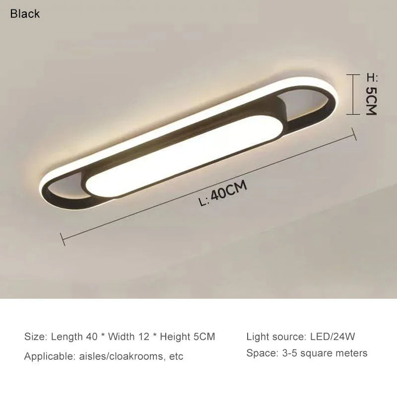 LED Modern Ceiling Light 220V Oval Strip Light Home Decor Corridor Light for Stairwells Balcony Living Room Lighting Fixture