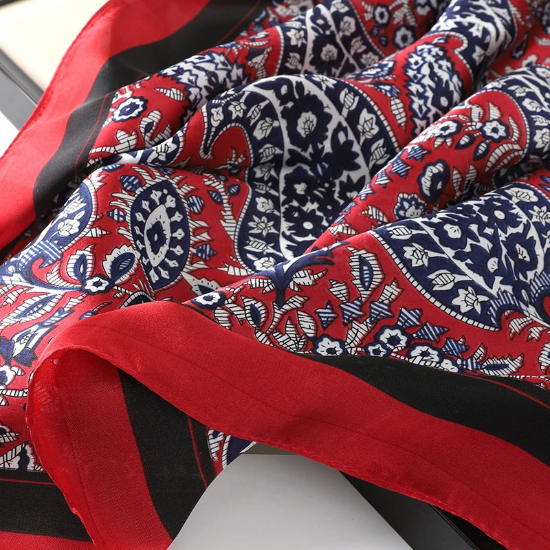 Lady Hair Dot Scarf Female Silk Square Scarves Head Wraps for Women Bandana Fashion Foulard Shawls Female Neckerchief Summer