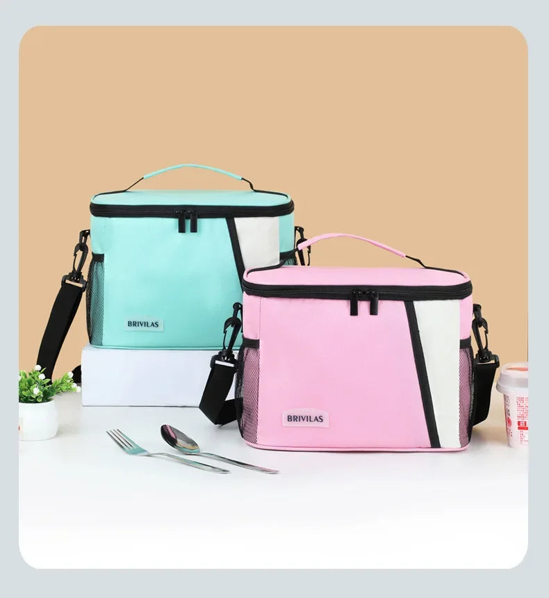 Insulated Lunch Bag Large Reusable Lunch Bags with Adjustable Shoulder Strap for Women Men, Ideal for Work, School & Outdoor Use