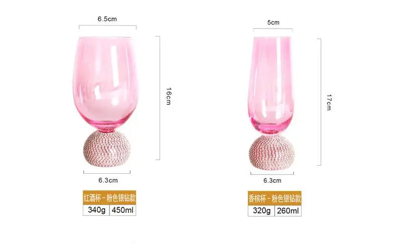 Fairy wine glasses pink diamond whisky glasses decorated with goblets red wine glasses wine glasses