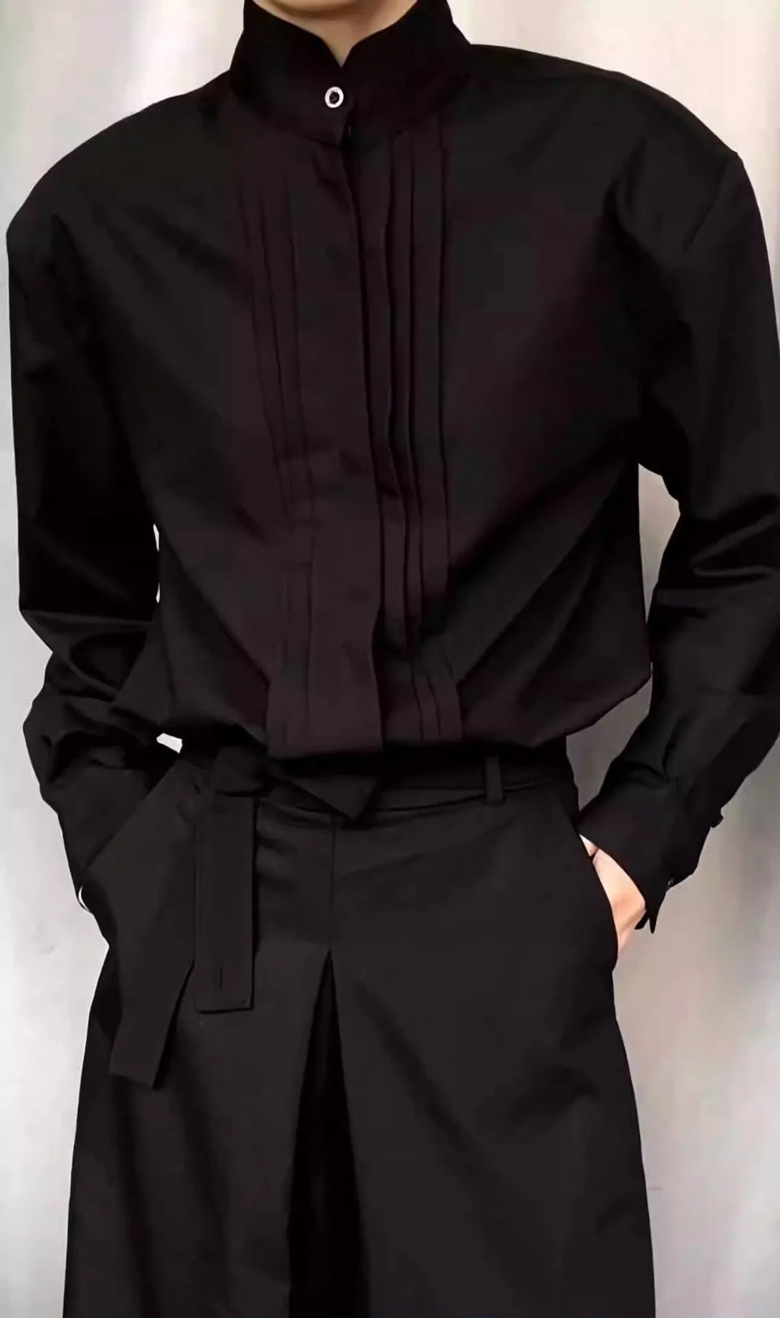Man Casual Shirts 2025 Autumn High Quality Wrinkle Blazer Men's Clean Fit Shoulder Pad Shirt Jacket For Street Style Layering