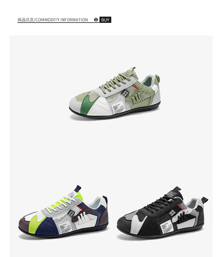 Men's Trendy Black and Gray Color-Blocked Mesh Breathable Casual Sports Shoes, Summer Thin Retro Forrest Gump Shoes, Lightweight Soft-Soled Shock-Absorbing Non-Slip Versatile Wear-Resistant Men's Shoes