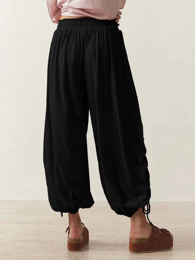 2026 New Drawstring Lantern Pants Women's Casual High Waist Loose Trousers Spring Summer Fashion Streetwear Female Joggers Pants