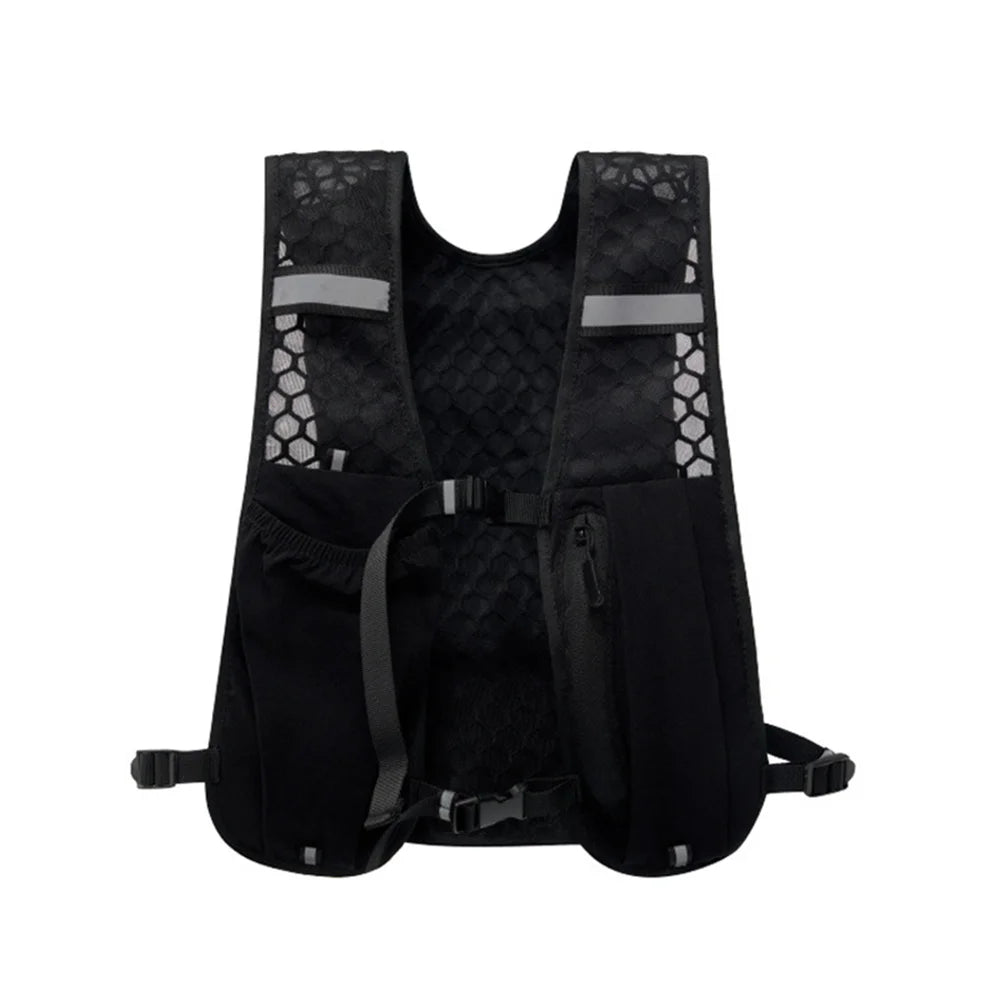 Running Water Bottle Storage Vest Lightweight Running Vest Reflective Safe Hydration Water Chest Pack Sports With Phone Holder