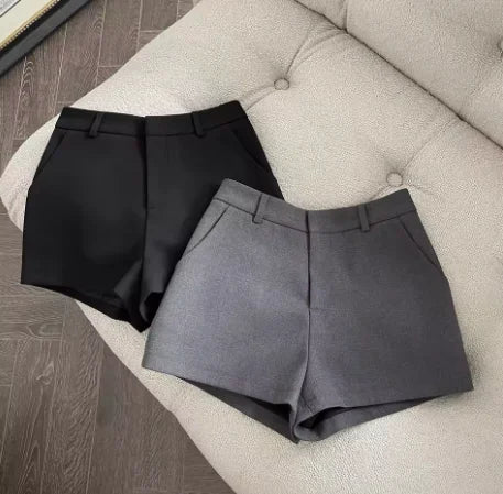 Women's 2026 New Elegant Solid A-Line Wide Leg Shorts Fashion Summer High Waist Korean Pants Casual Office Lady Commute Outfits