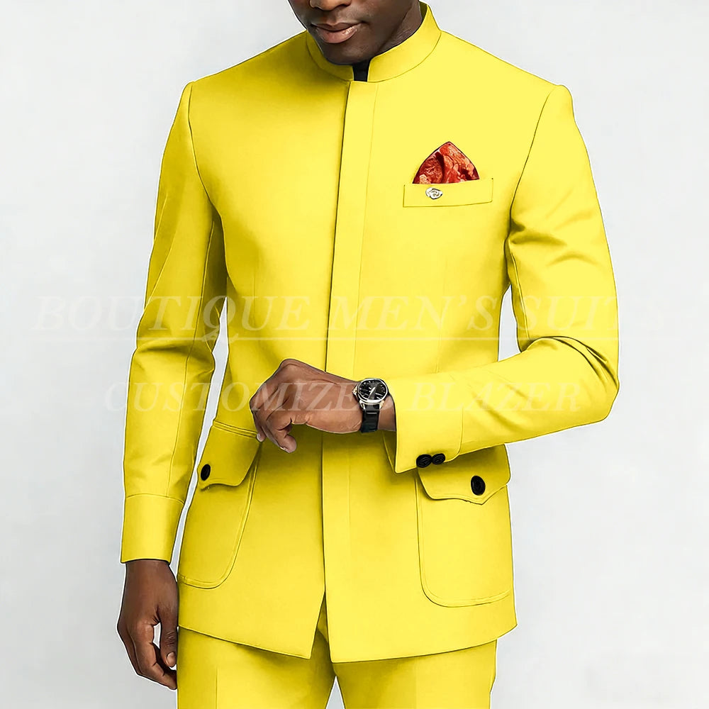Bespoke Men's Suits Fashion Daily Male Clothing High Quality 2 Piece Jacket Pants Full Sets Luxury Daily Smart Casual Outfits