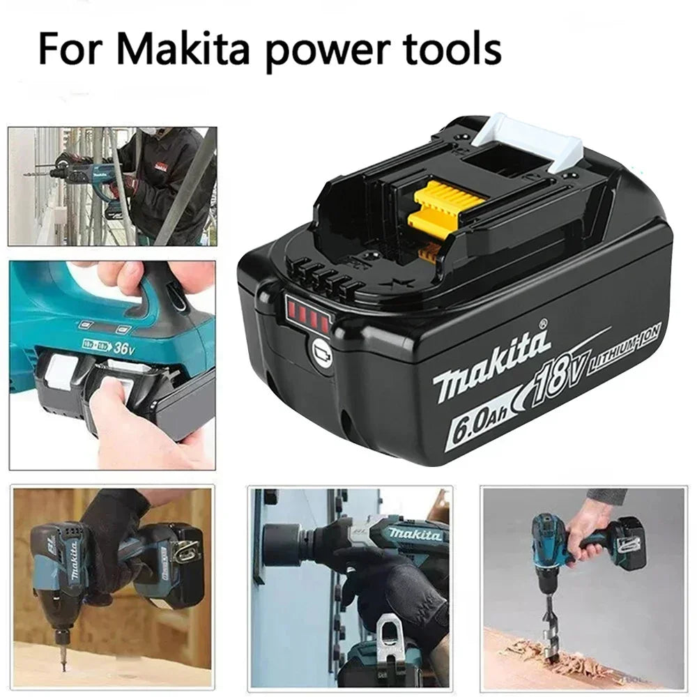 6Ah 100% Original Makita 18V Battery BL1860B Rechargeable Lithium-Ion Battery for Makita 18V Power Tools Replace the Battery.