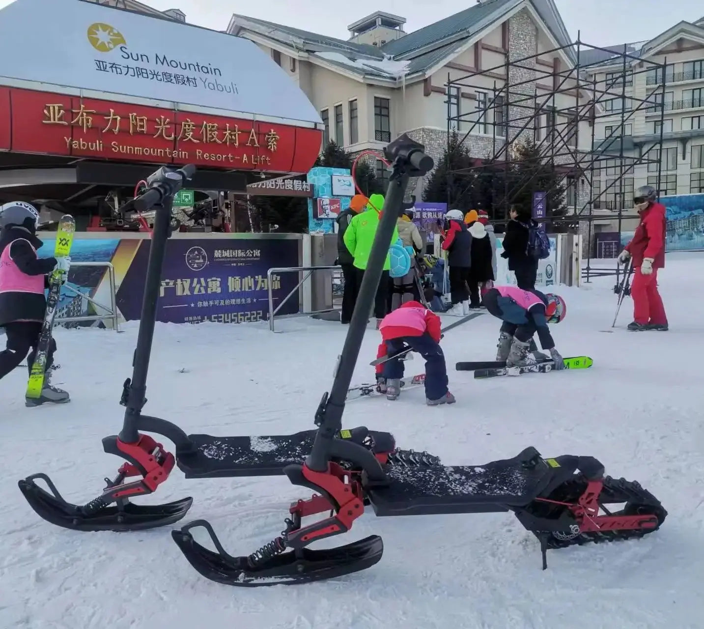 3-in-1(All-Terrain mode+Road mode+Ski mode) Snow Scooter 2000W 48V20Ah Snow Sled E-Scooter Sleigh Wheel Electric Scooter