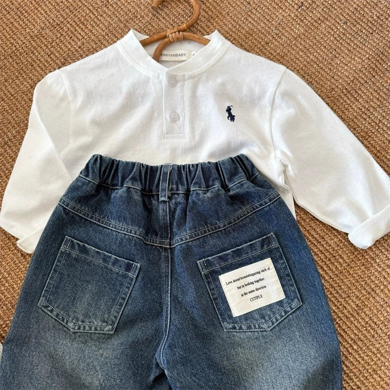 1 2 3 4 5 6 7 Years Boys Denim Pants Spring Autumn Casual Kids Pants Hole Birthday gift Fashion Boys Outdoor Children Clothing