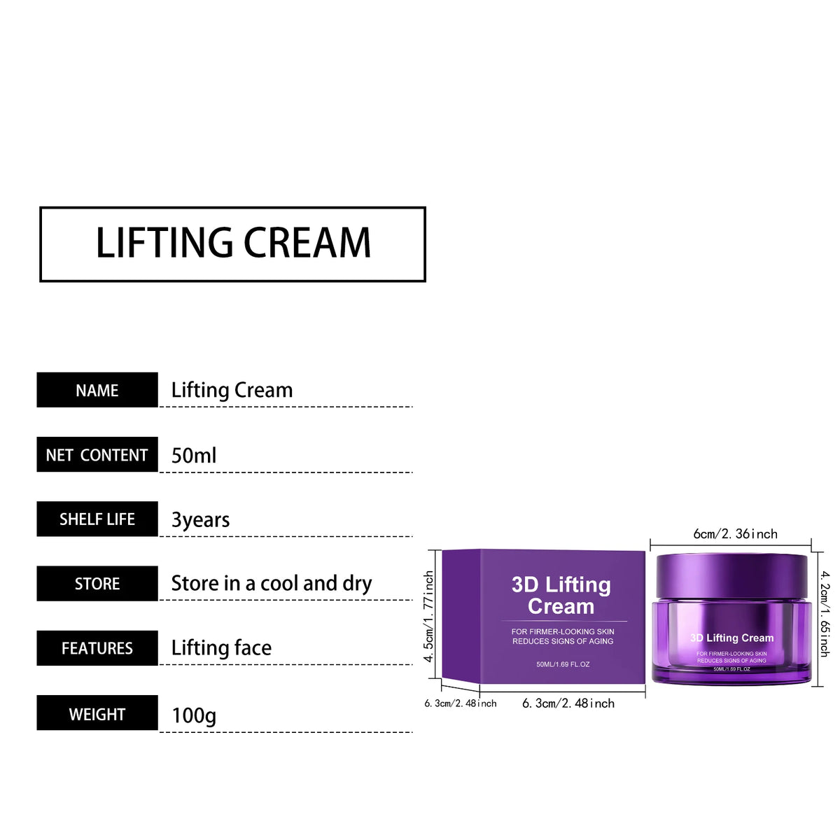 3D Face & Neck Lifting Cream Anti-Aging Moisturizer Reduce Wrinkles Smoother Skin Improve Elasticity Korean Skincare Face Cream