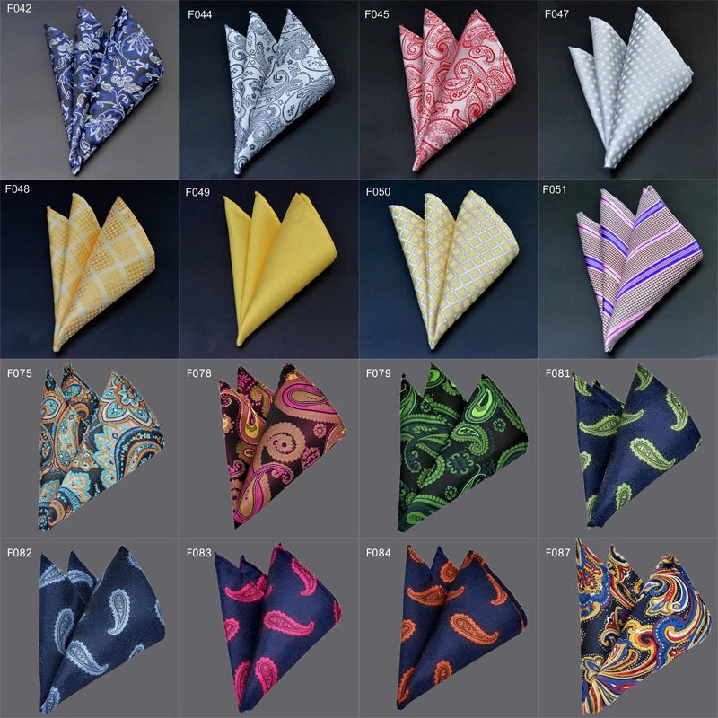 41 Colors Men's Handkerchief Plaid Dot Paisley Hankies Hanky Business Pocket Square Chest Towel 25*25CM