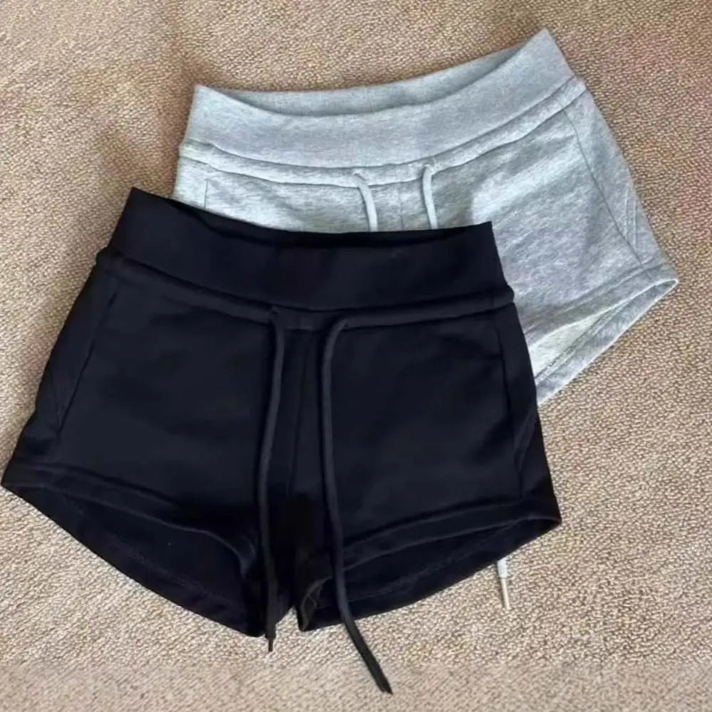 Drawstring High Waist Shorts Pajamas Pants Slim Fit Hot Woman Short Pants Trousers American Style Summer Casual Shorts Office
