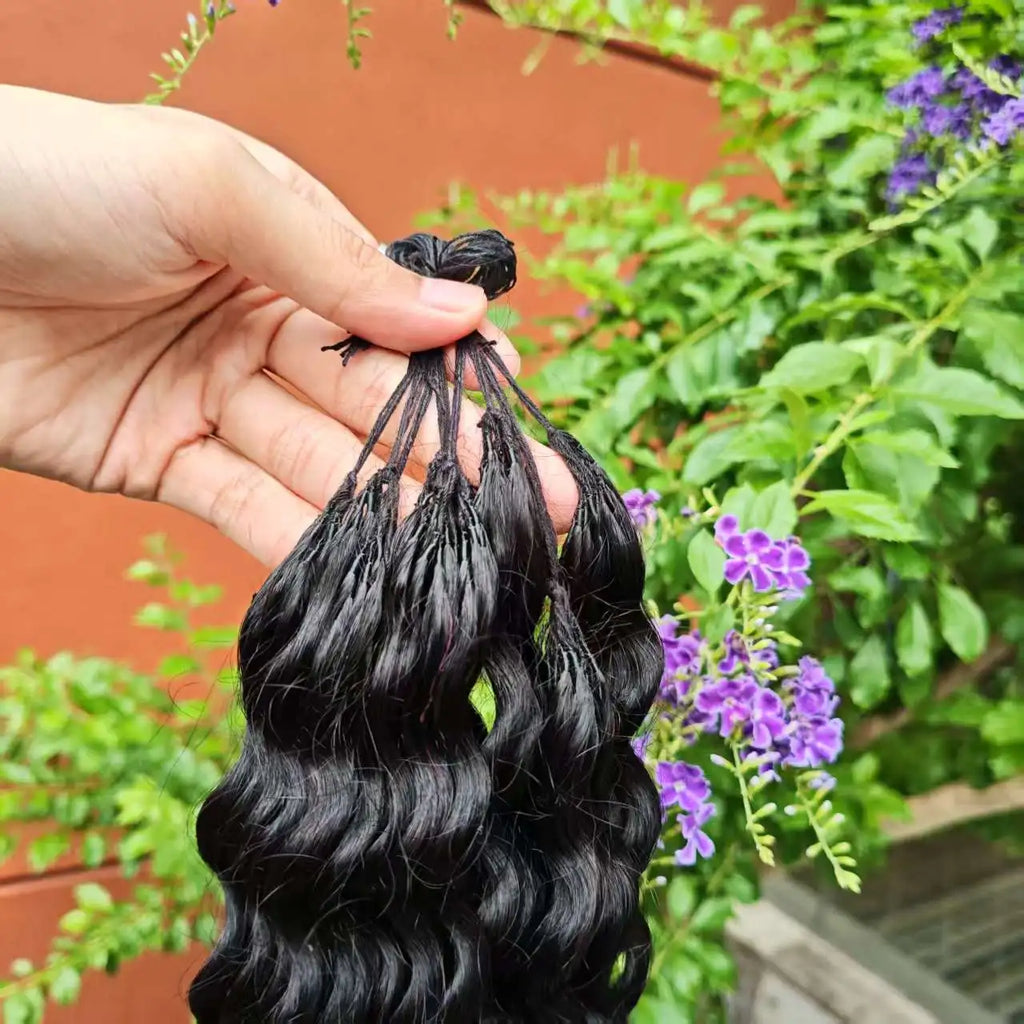 NABI Updated Miracle Knots Hair Pre-Separated Burmese Crochet Human Hair DeepWave 14-26inch 100g/pc for Bora Boho Braids