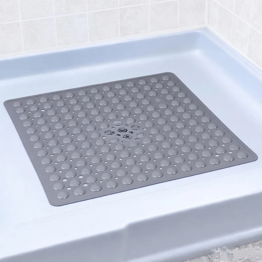 Square Shower Mat Bathtub Mat Non Slip 53x53cm, Square Bath Mat for Inside Shower Tub, Shower Stall Mats for Bathroom Floor