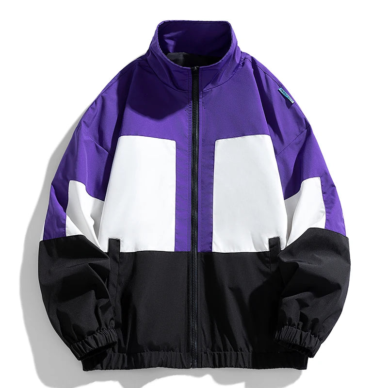 Una Reta Harajuku Jacket Men Spring Autumn New Hip hop Color Splicing Coat Streetwear Casual Retro Jackets Man