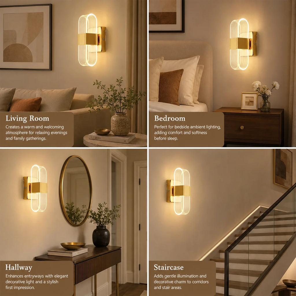 LED wall lamp oval home decoration wall lamp living room indoor lighting decoration lamp suitable for bedrooms and corridors