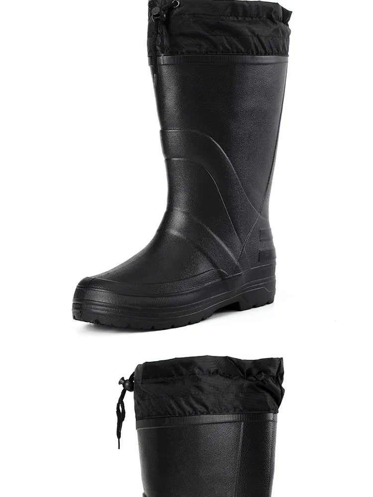 Winter Rain Shoes for Men EVA Non-slip Men Snow Boots Plush Warm Waterproof Shoes Comfortable Platform Men Work Shoes Plus Size