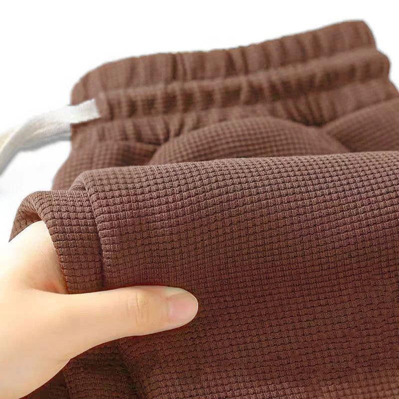 Men's Sweatpants 2026 New Men's Waffle Knit Sweatpants Loose Fit Joggers Casual Trousers Straight Leg Wide Leg Lounge Pants