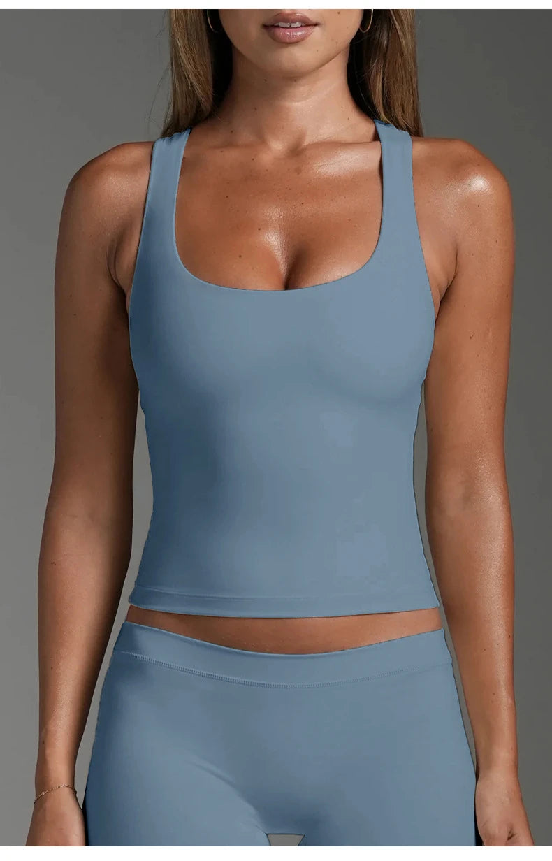 Women Racerback I Back Sports Tank Top Slim Quick Dry Moisture Wicking Yoga Gym Running Fitness Outerwear Top
