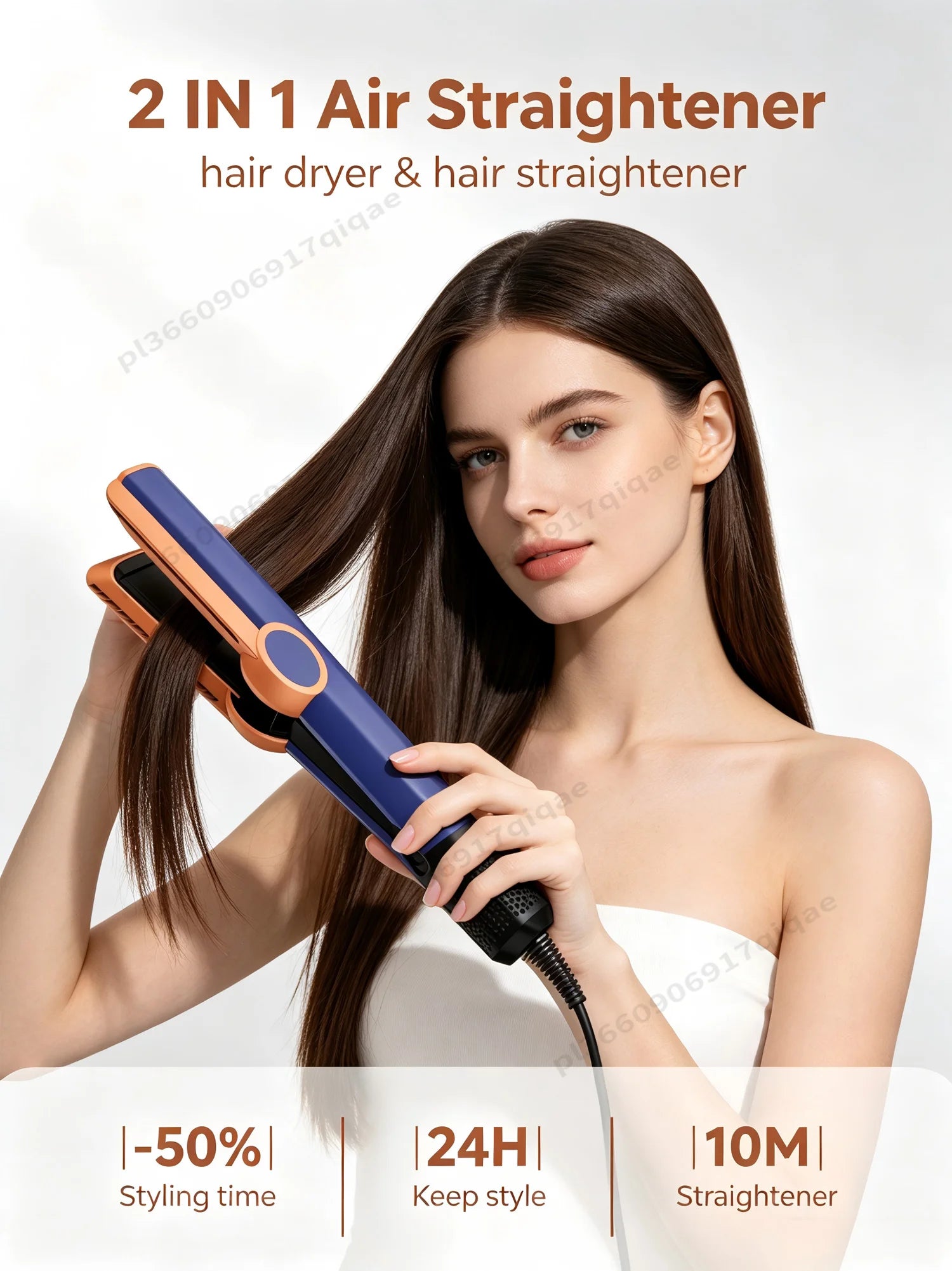 SenCiciMen 2-IN-1 Hair Straightener Hair dryer Negative Ion Flat Iron for Less Frizz Shiny & Smooth Hot Styling Tools  for Wigs