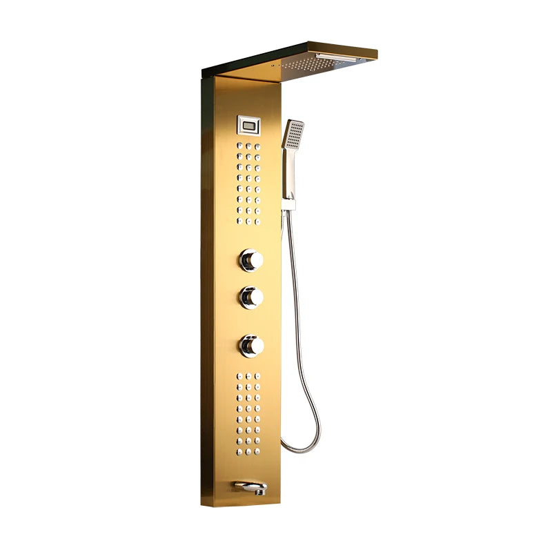 KEMAIDI Shower Panel Tower System with Digital Dispaly 4-Function Shower Systerm Faucet Mixer Rain Massage System with Body Jets