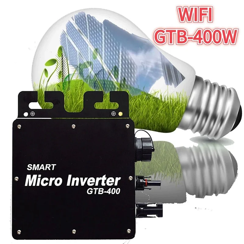 Grid Tie Solar Inverter 400W Intelligent Microinverter 22-50VDC MPPT IP65 Wifi Pure Sine Wave Converter For 110V 220V Durable-AT
