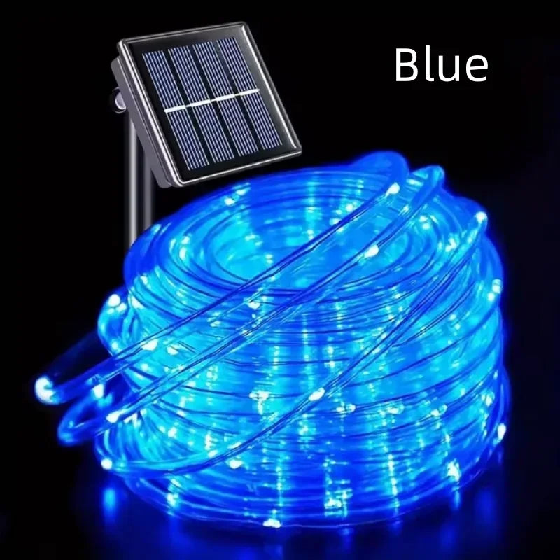 Solar String Tube Light PVC Soft Tube Outdoor Waterproof Copper Wire Light Courtyard Garden Decoration Atmosphere Flashing Light