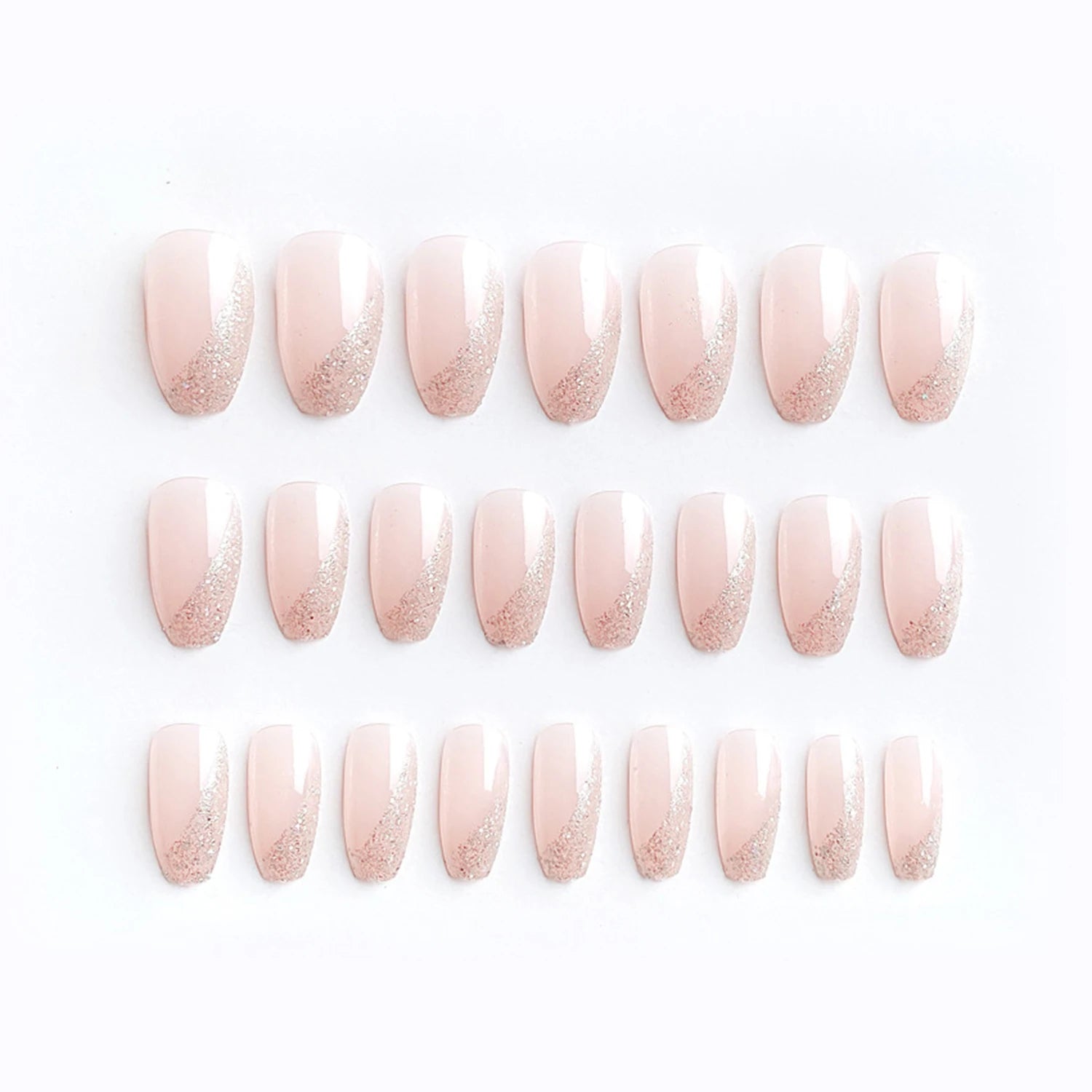 24Pcs/Set Blue Sky White Cloud Fake Nails Glue DIY Manicure Pattern Design False Nail French Stiletto Full Cover Nail Art Tools