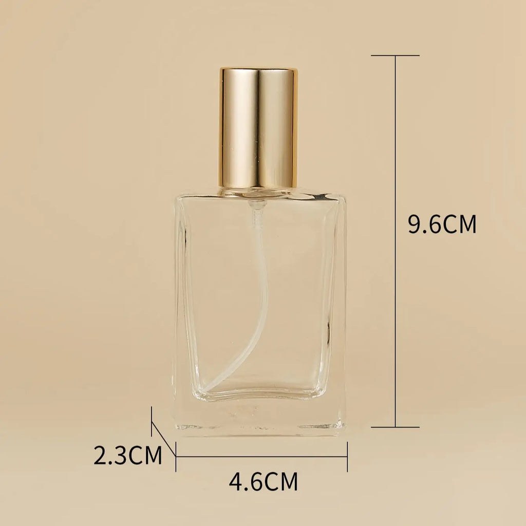 30ml Screw Square Glass Spray Qerfume Dispenser Cosmetic Packaging Empty Bottle Liquid Pressing Sprinkler Perfume Bottle