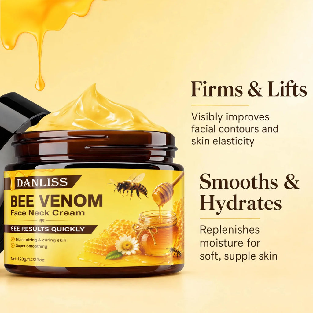 Bee Venom Face & Neck Cream with Hyaluronic Acid – Lifting, Smoothing & Hydrating Moisturizer for Visible Contour Improvement.