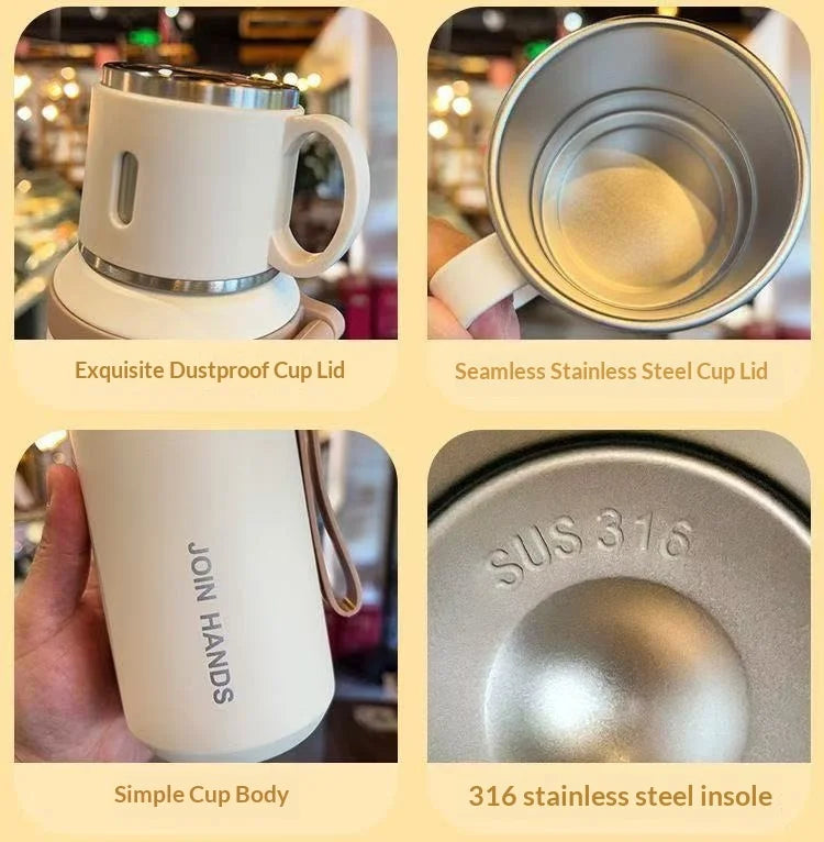 316 Stainless Steel Insulated Water Bottle 24 Hour Hot Cold Leak Proof with Straw and Lid for Gym Travel Outdoor Sport