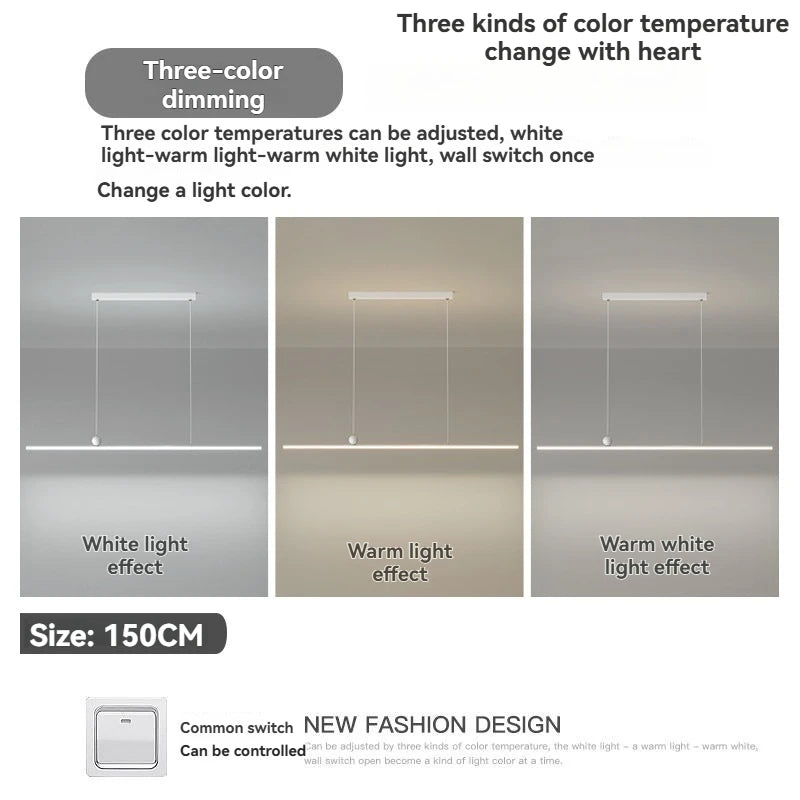 Modern Minimalist Led Pendant Light Minimalist Strip Light Home Decoration Living Room Bedroom Dining Room Light Bar Lighting