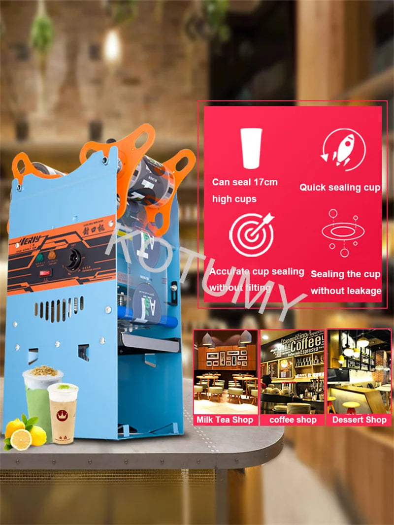 95MM Commercial Cup Sealing Machine Manual Pressure Sealing Machine Beverage Cup Sealer Milk Tea Seal Machine Boba Tea Machine