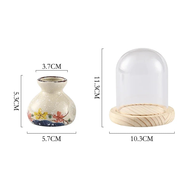 Japanese Retro Toothpick Box Home Toothpick Cotton Swabs Jar Ceramic Pot Glass Dust Cover Modern Exquisite Decoration Modern