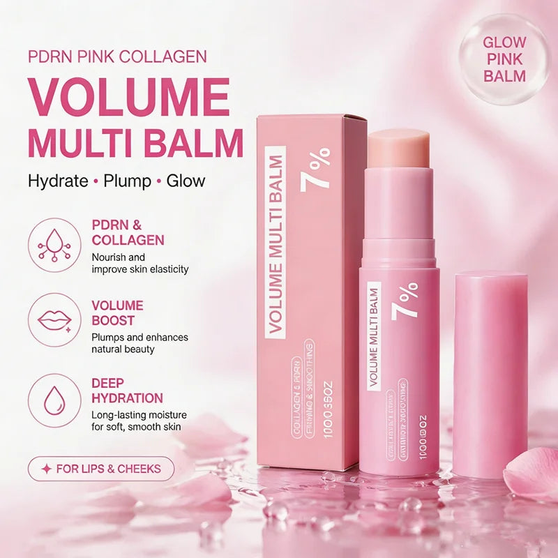 PDRN Pink Collagen Volume Multi Balm 5% 7% Volufiline Facial Eye Neck Plumping Moisturizing Stick Non-greasy Hydrating Skin Care
