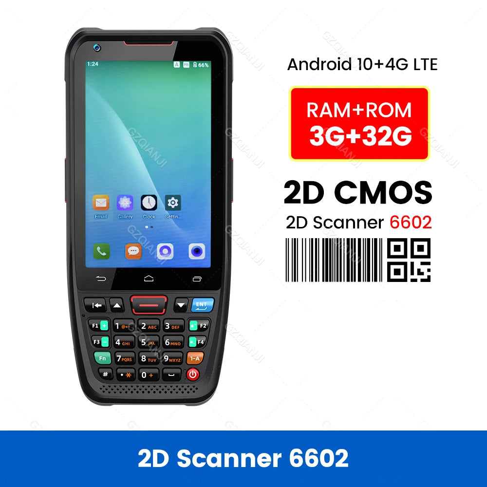 Android 10 Handheld Terminal PDA Honeywell Barcode Scanner 1D 2D Scanner Portable Data Collector with 4G WiFi Bluetooth NFC
